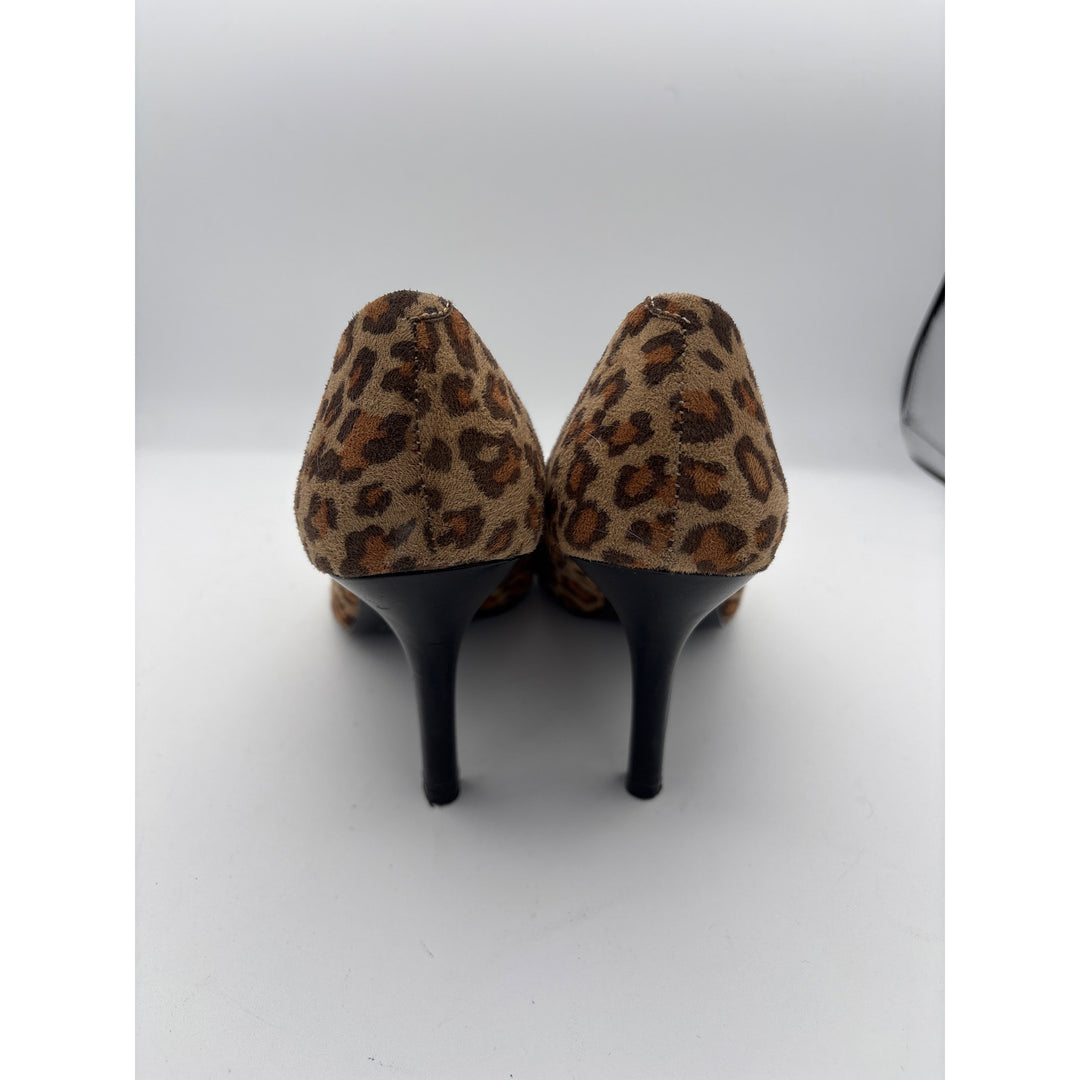 Women’s Nine West Size 8 1/2 Brown Leopard Print Pumps