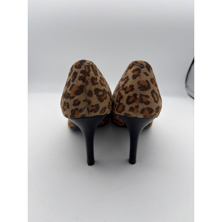 Women’s Nine West Size 8 1/2 Brown Leopard Print Pumps