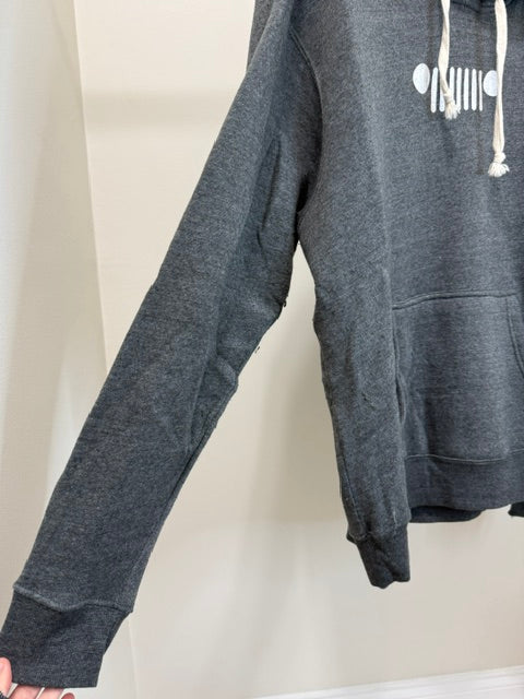 Jeep Graphic Hoodie Gray Pullover Kangaroo Pocket Fits XL
