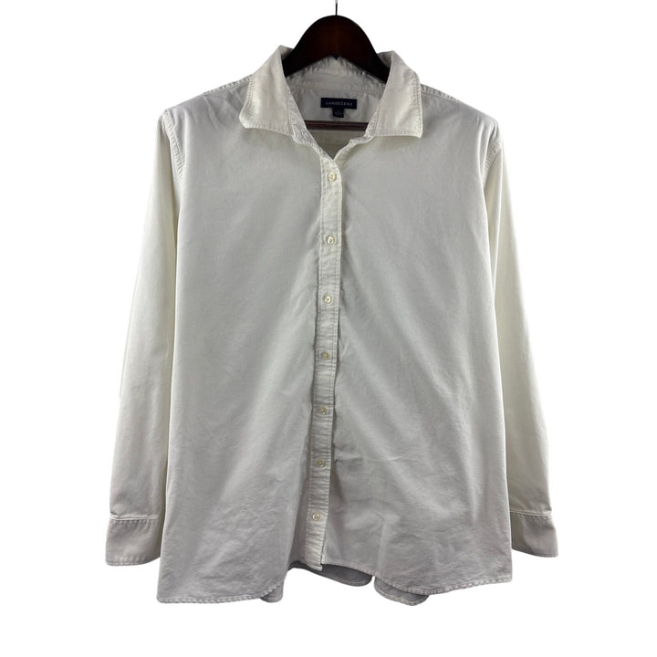 Men’s Land’s End 24-26 W White Corduroy Button Up
