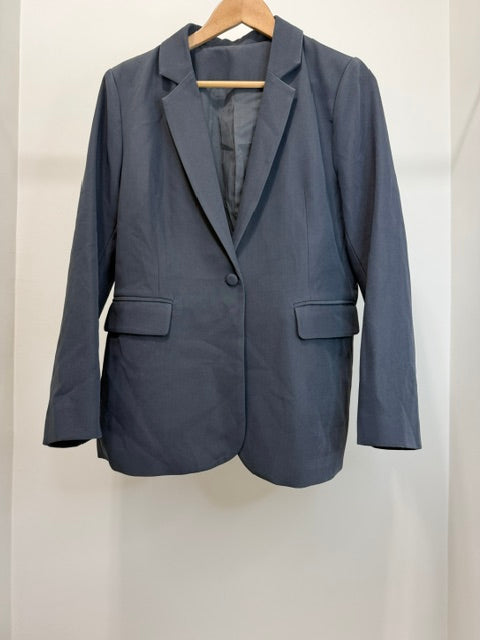 Classic Charcoal Gray One Button Pants Suit SzL