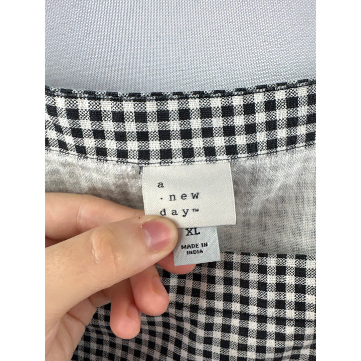 Women’s A New Day XL Black & White Gingham Sleeveless Mini Dress