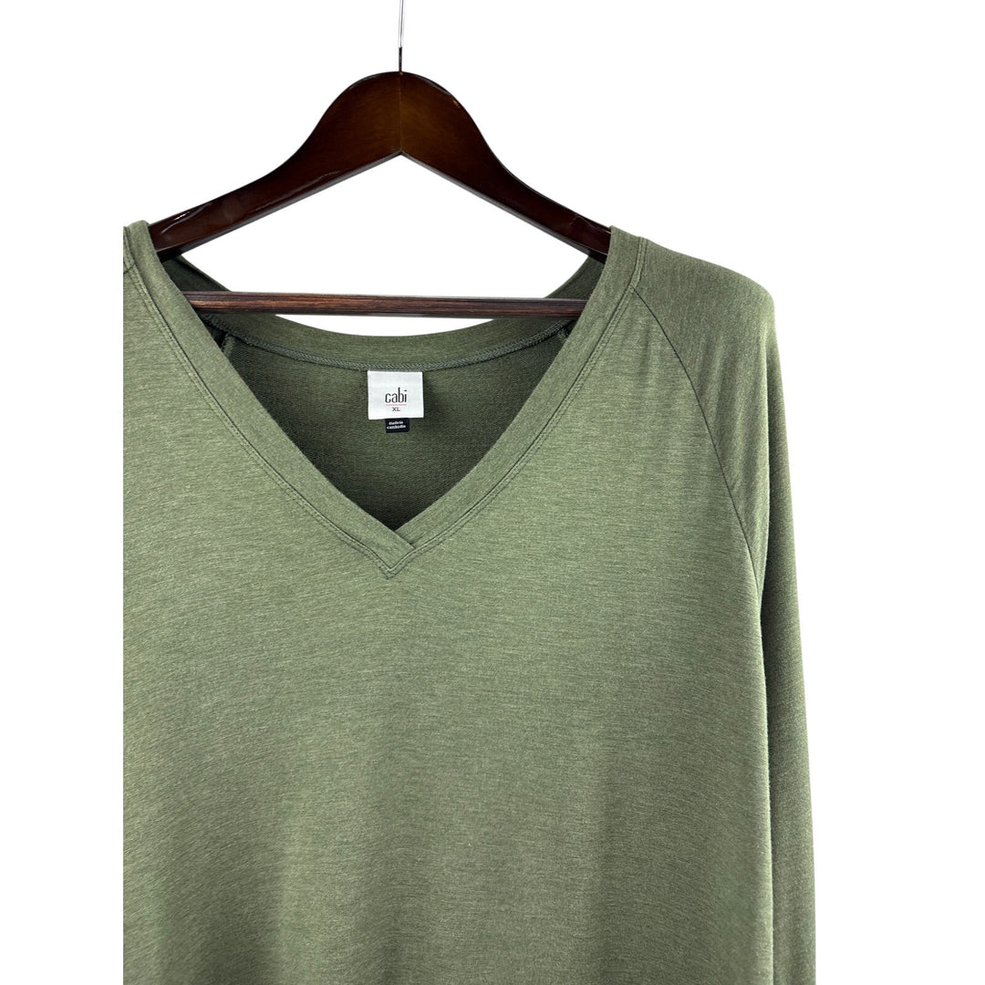 Women’s Cabi XL Olive Green Long Sleeve V-Neck