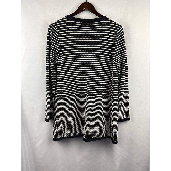 Women’s Charter Club Small Black & White Striped Cardigan