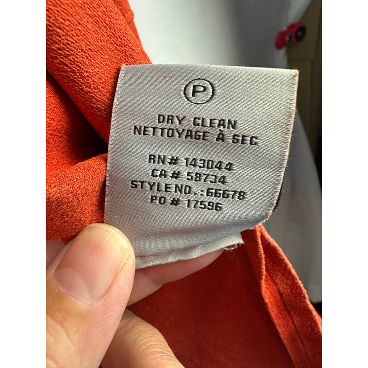 Women’s Bagatelle Collection Orange Faux Suede Drape Cardigan Size Small