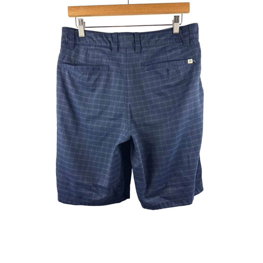 Men’s Hangten Size 32 Blue w/ Gray Plaid Bermuda Shorts