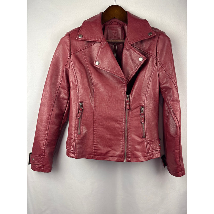Women’s Max Studio Small Brick Red Faux Leather Jacket