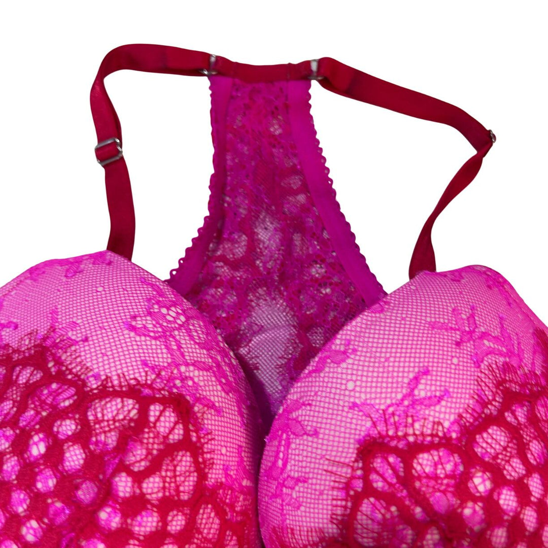 Victorias Secret Body By Victoria Push Up Bra Hot Pink Lace Underwire