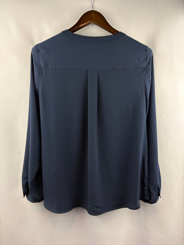 Women’s JM Collection Medium Dark Navy Blouse w/ Silver Buttons