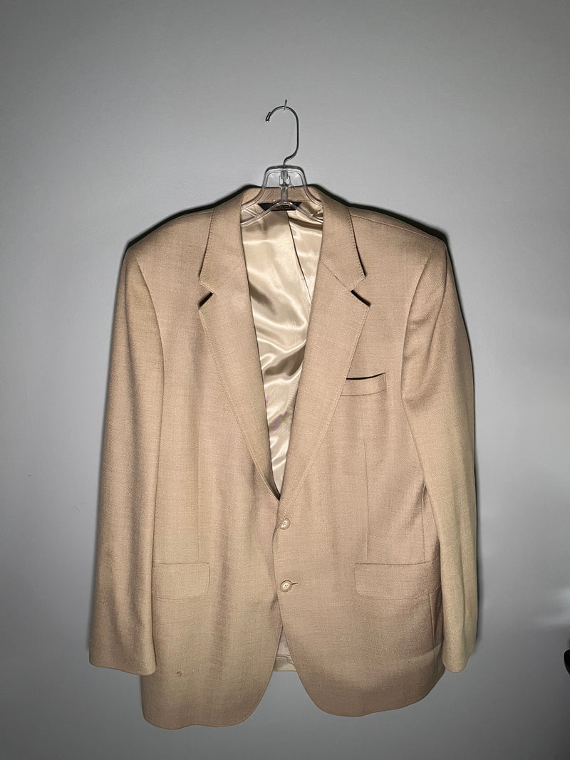 Vintage Men's Tan All Pure Wool Suit Jacket Size XL