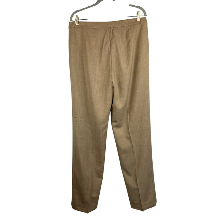 St. John Womens Size 12 Taupe Chevron Patterned Dress Pants