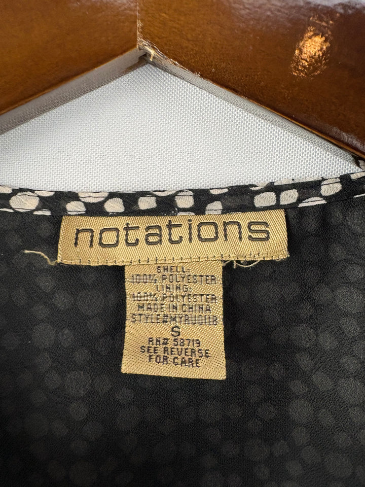 Women’s Notations Small Black & White Dot Blouse