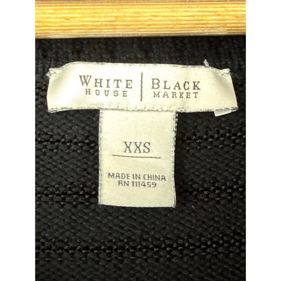 White House Black Market XXS Womens Black Ribbed Off-Shoulder Sweater