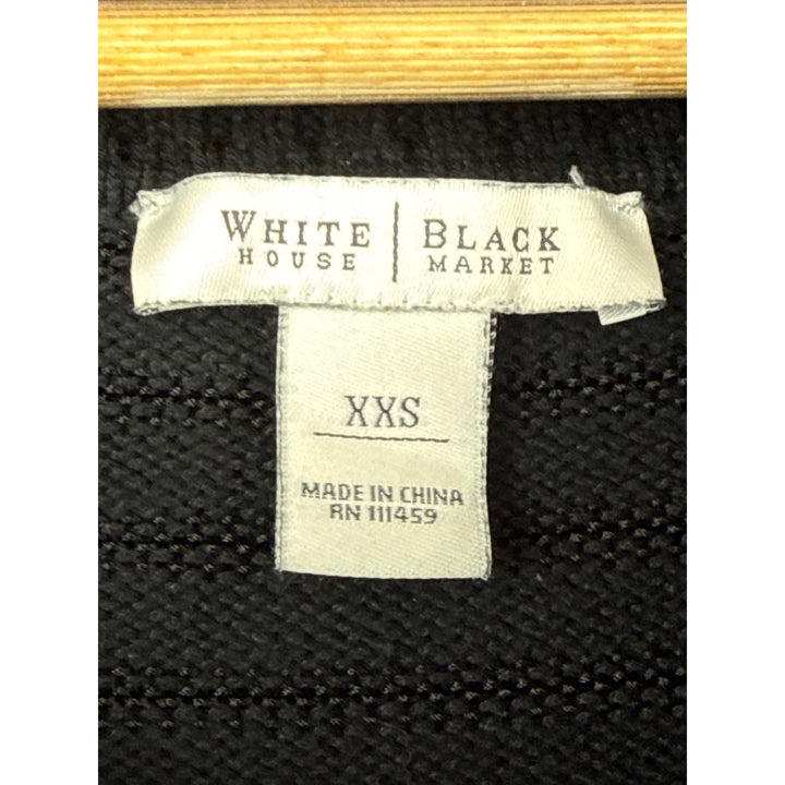 White House Black Market XXS Womens Black Ribbed Off-Shoulder Sweater