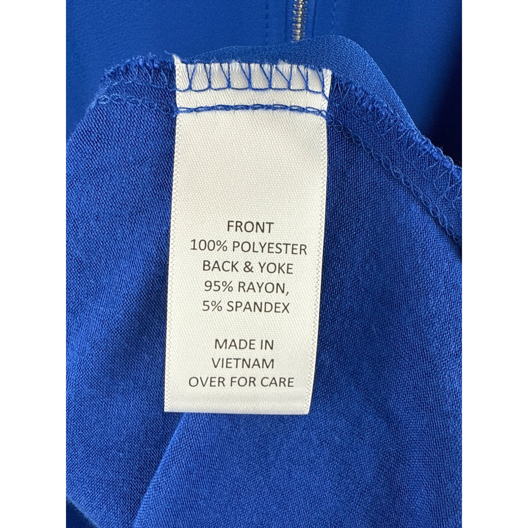 Fortune+Ivy Womens Sleeveless Blue Blouse With Front Zipper Accent - Size S