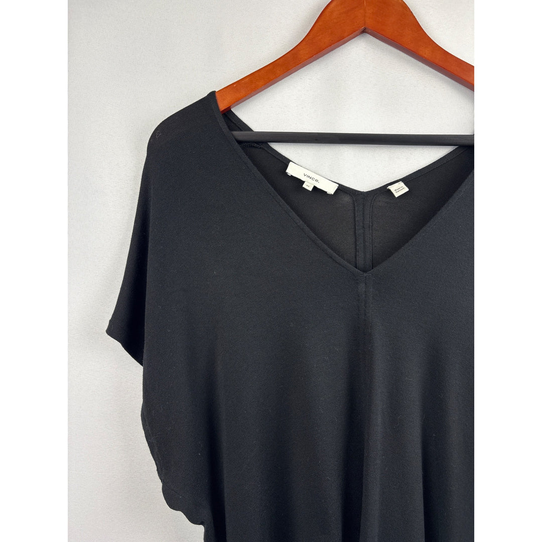 Women’s Vince Size XS Black V-Neck Short Sleeve Blouse