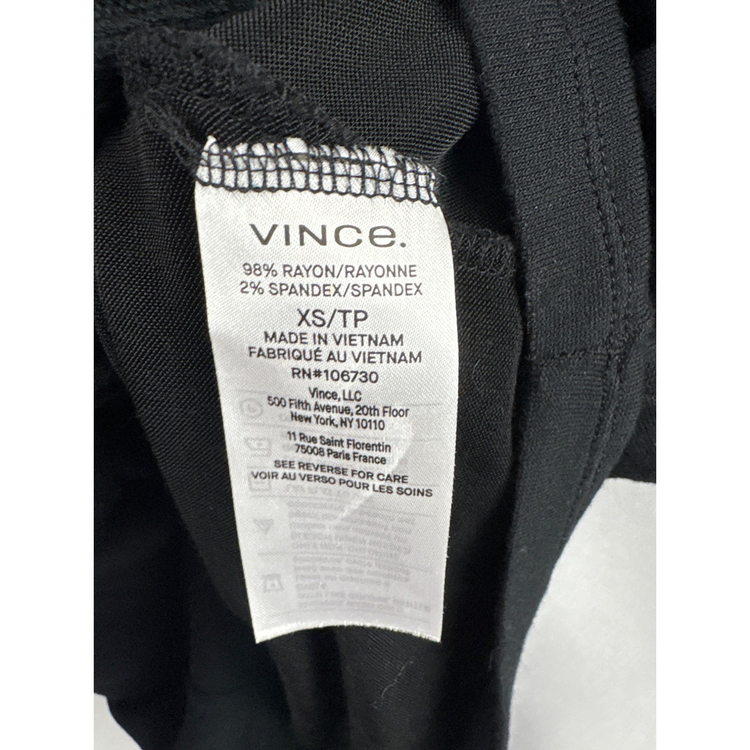 Women’s Vince Size XS Black V-Neck Short Sleeve Blouse