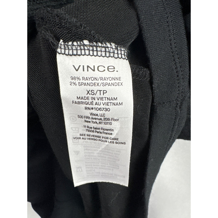 Women’s Vince Size XS Black V-Neck Short Sleeve Blouse