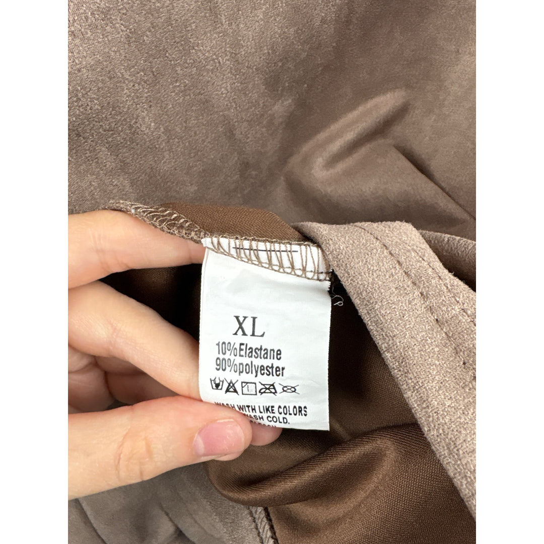 Men’s jk.ptwso XL Mocha Brown Suede Shirt with Embroidery