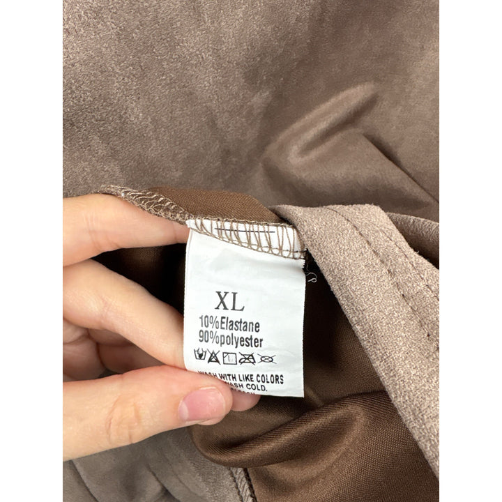 Men’s jk.ptwso XL Mocha Brown Suede Shirt with Embroidery