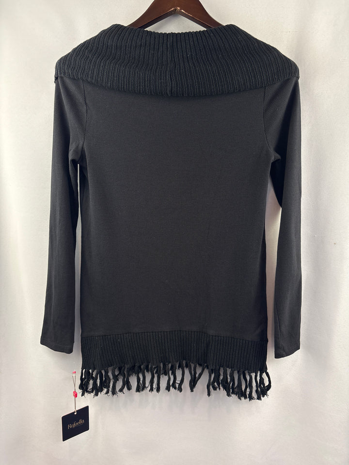 Women’s Rafaella Small Black Off the Shoulder Sweater