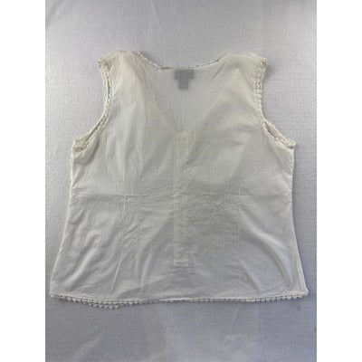 Avenue White Sleeveless Cotton Blouse Size 14/16
