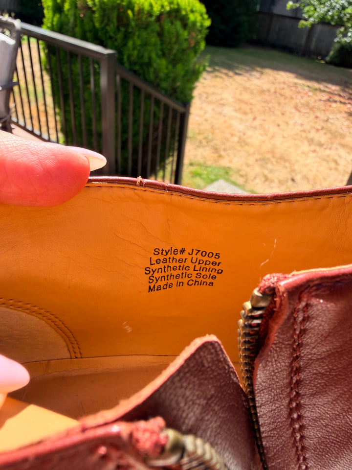 J.Crew Size 8.5 Sawyer Brown Leather Women&