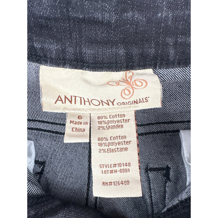 Antthony Originals Womens Black Denim Jeans Size 6 Cotton/Polyester/Spandex Blend