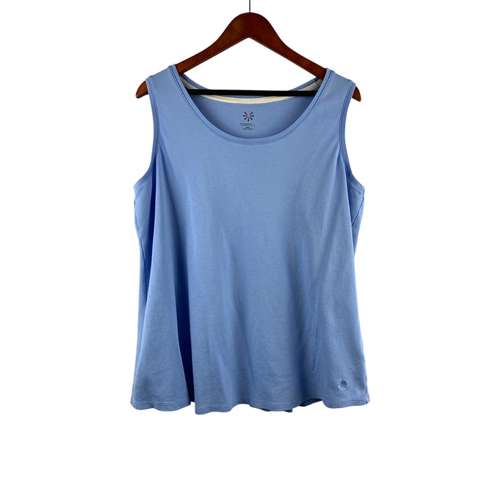 Isaac Mizrahi Live Essentials Womens XL Blue Sleeveless Cotton Tank Top