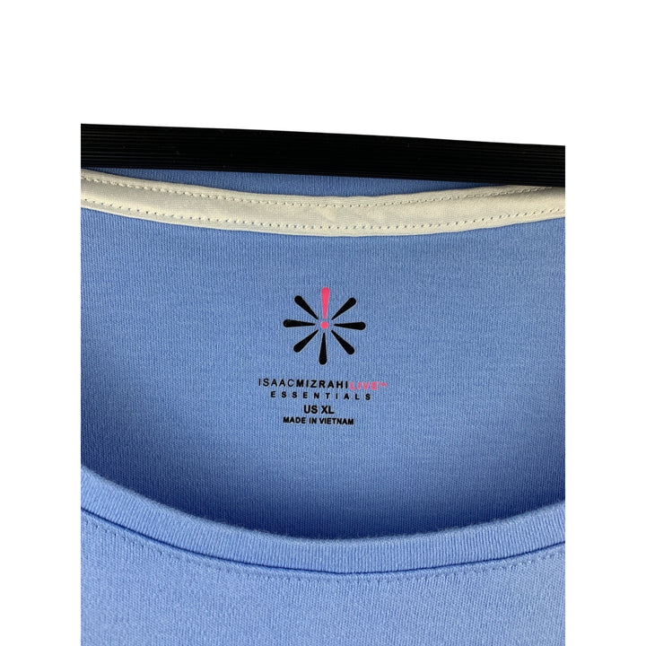 Isaac Mizrahi Live Essentials Womens XL Blue Sleeveless Cotton Tank Top