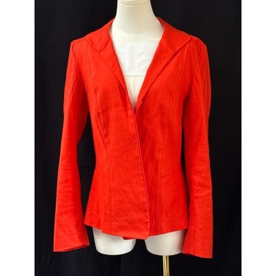 Women’s Lafayette 148 New York Red Zip up Blazer Sz 10