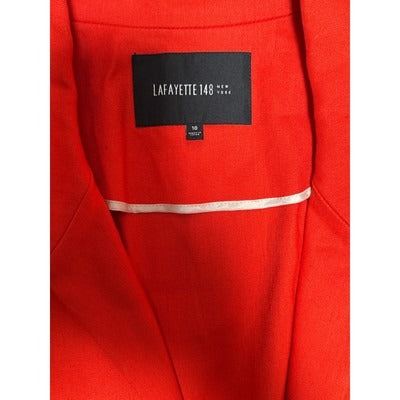 Women’s Lafayette 148 New York Red Zip up Blazer Sz 10