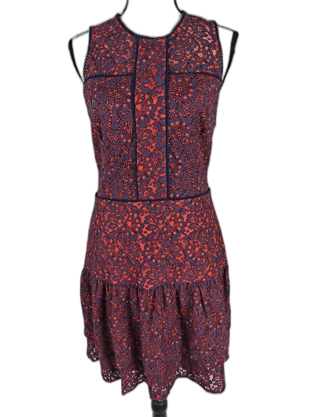 Womens Parker Nerissa Lace Dress Red Navy Size S