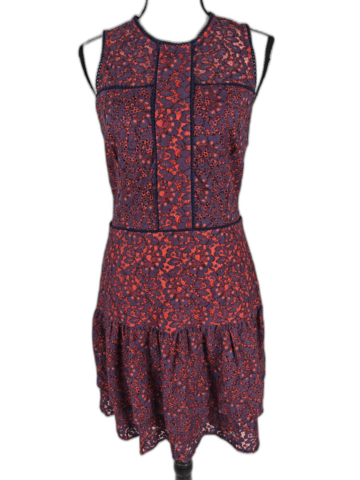 Womens Parker Nerissa Lace Dress Red Navy Size S