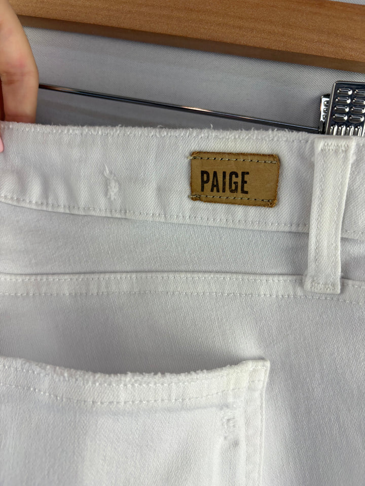 Women’s Paige Size 29 White Distressed Skinny Jeans