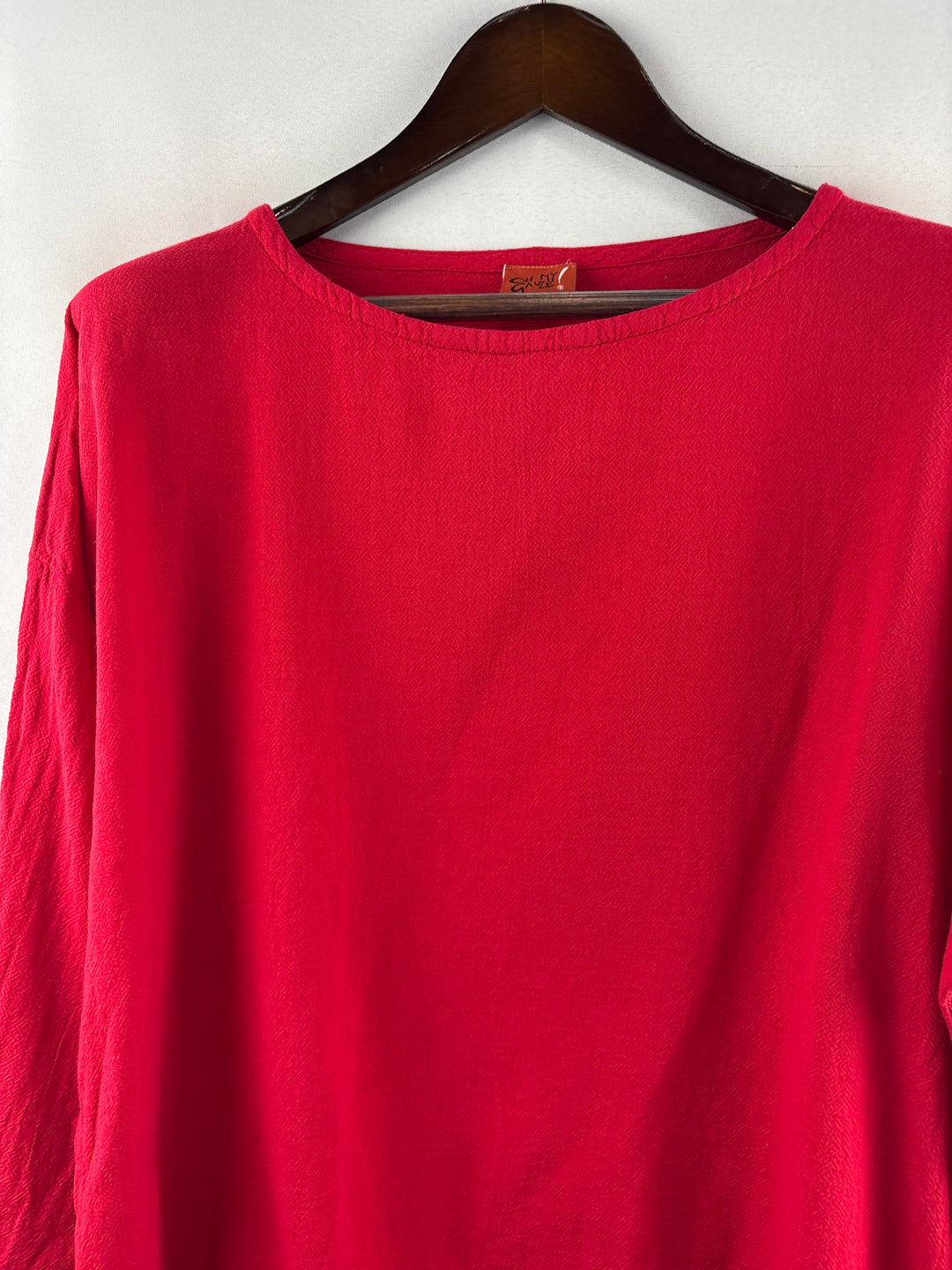 Women’s Oh My Gauze! Large Bright Red Long Sleeve Blouse