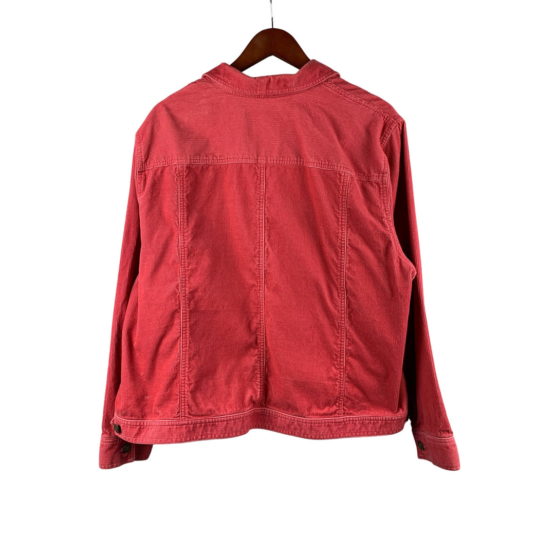 Jones New York Sport Womens 2X Pink Corduroy Jacket