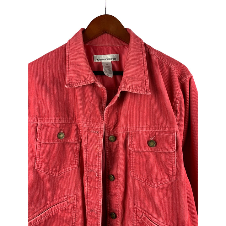 Jones New York Sport Womens 2X Pink Corduroy Jacket