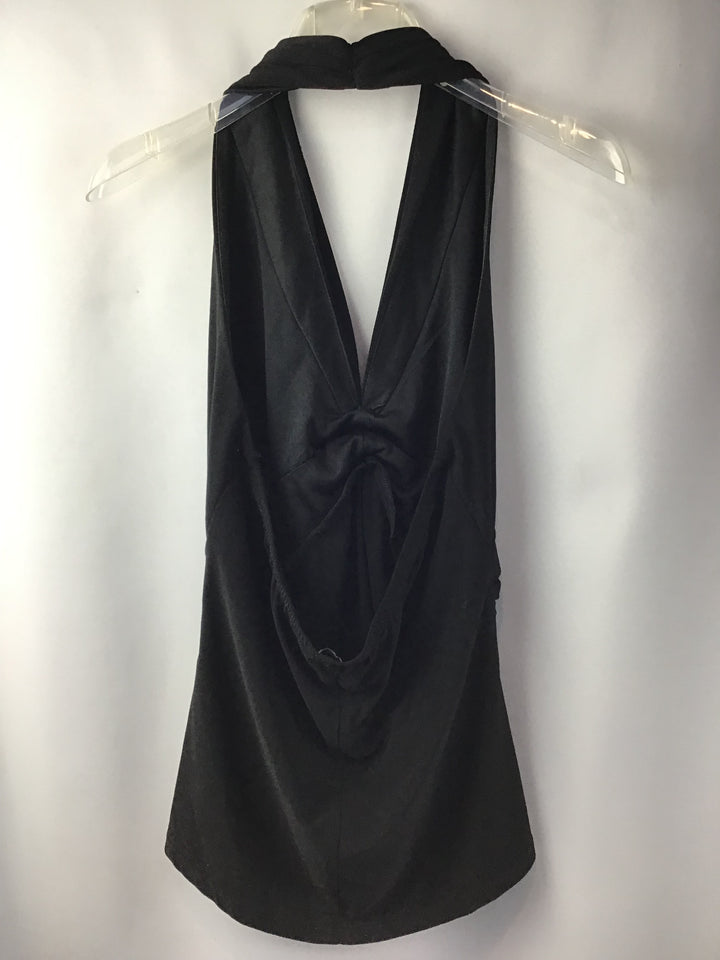 Women’s Onyx Nite Black Halter Top with Jeweled Encrusted Embellishment Size Large