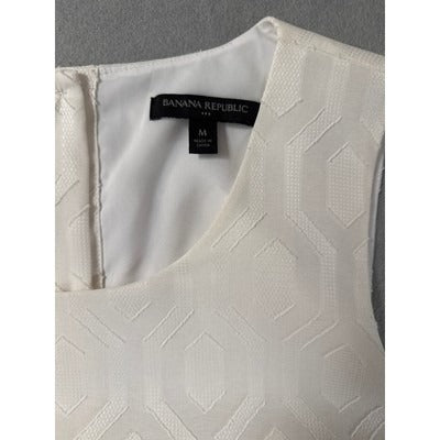 Women’s Banana Republic White Lace Sleeveless Lined Blouse Sz M