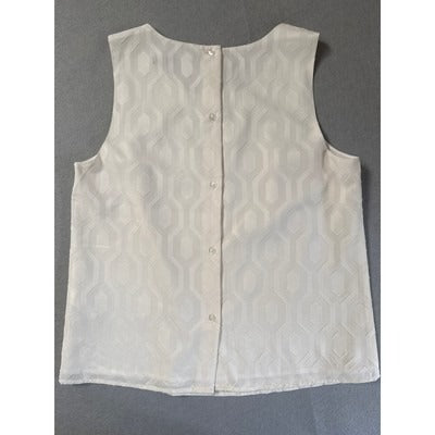 Women’s Banana Republic White Lace Sleeveless Lined Blouse Sz M