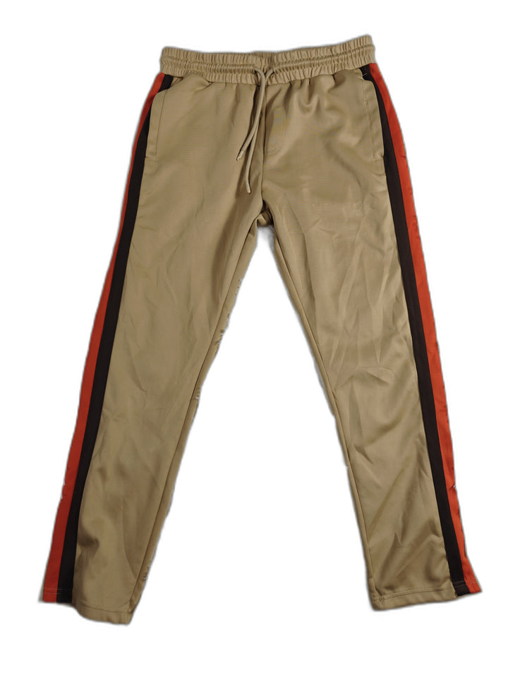 Mens Jian Wang Track Pants Tan Brown Orange Size L