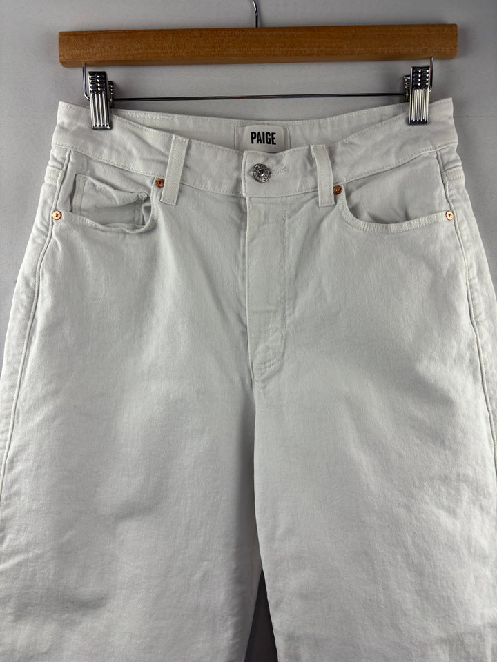 Women’s Paige Size 28 White Wide Leg High Waisted Jeans