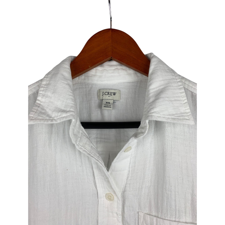 J.Crew Womens White Long Sleeve Cotton Shirt XS