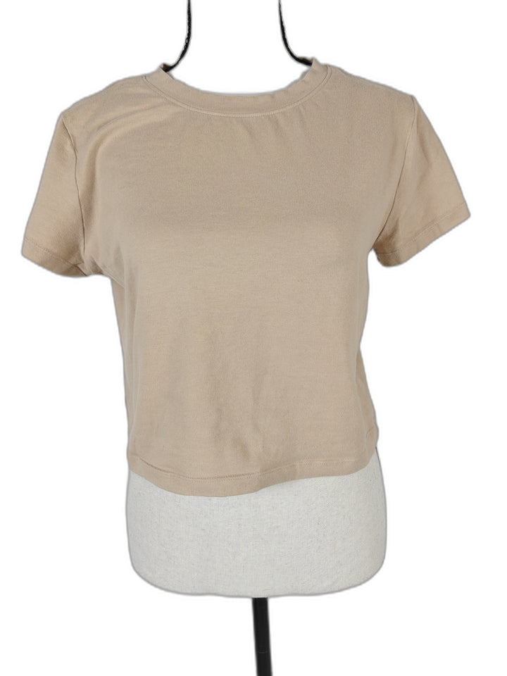 Womens H&amp;M Divided Cropped T Shirt Beige XL