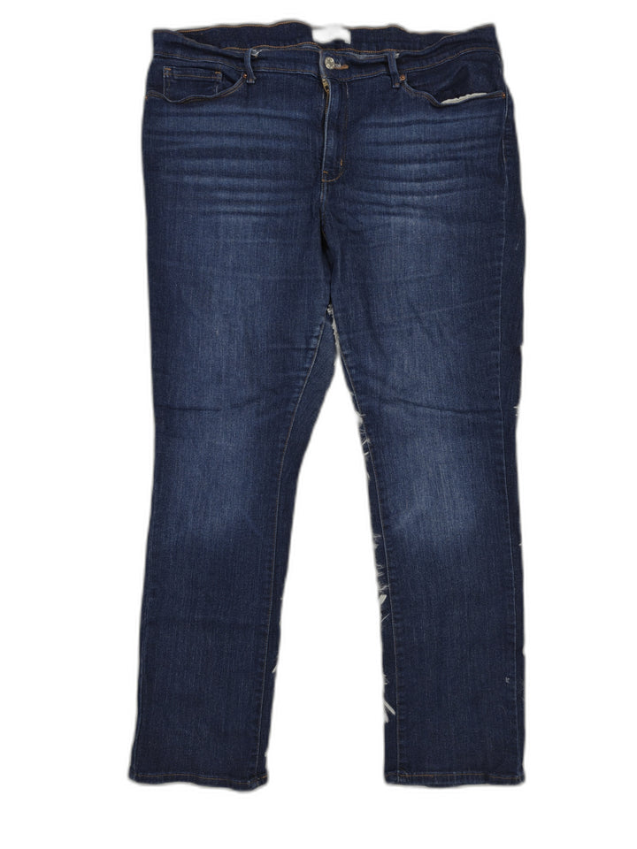 Womens Denizen From Levis High Rise Straight Leg Jeans Dark Blue Size 18M