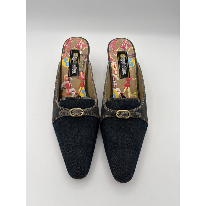 Women’s Seychelles Size 8 Denim Kitten Heels w/ Buckle Detail