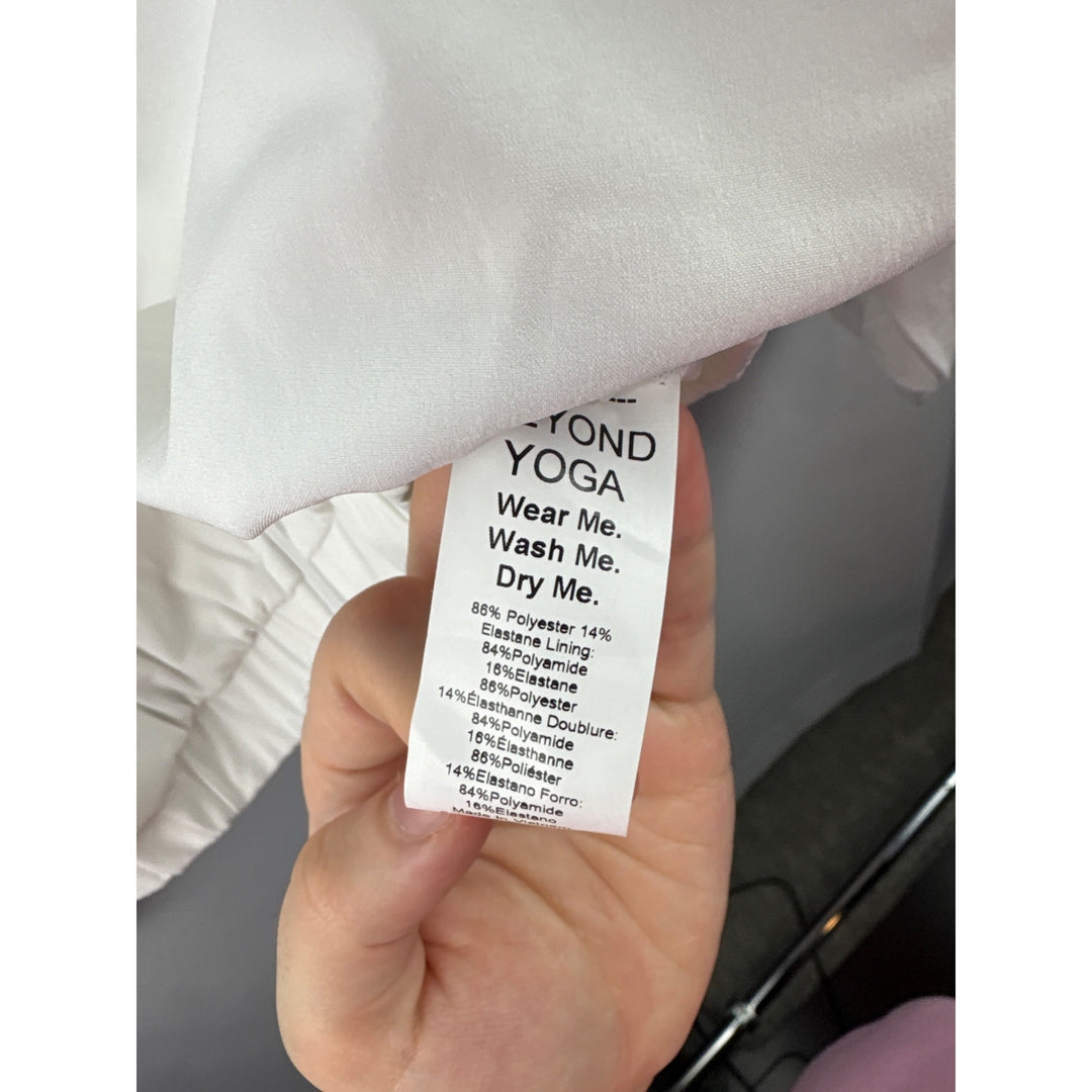 Women’s Beyond Yoga Small White Windbreaker w/ Grey Stripe