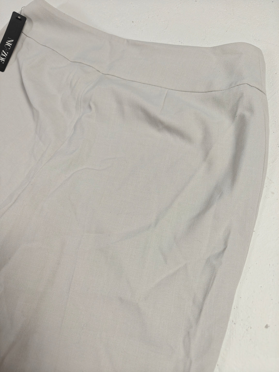 Womens Nic+Zoe Straight Leg Pants Cream/Gray Size 10 NWT