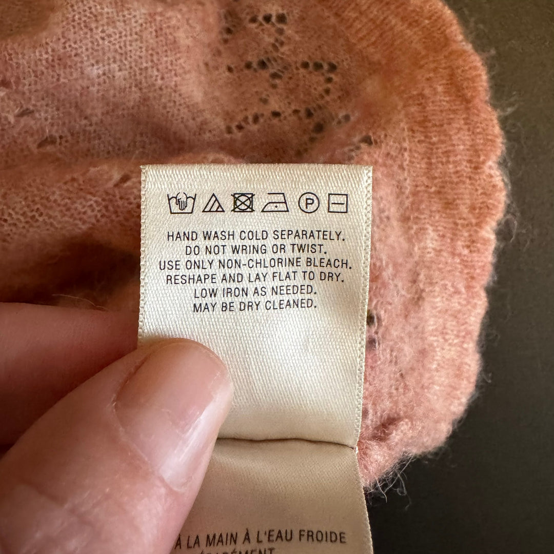 Anthropologie Feather Bone Dusty Pink Merino Alpaca-Blend Mock Neck Sweater, Small